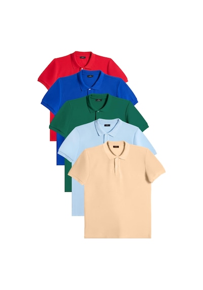 Tudors Erkek 5'li Pkt Kırmızı-saks Mavi-zümrüt Yeşili-mavi-bej Slim Fit Pamuklu Düz Pike Polo Yaka Tişört-33104 Multi Çok Renkli Tudors Erkek 5'li Pkt Kırmızı-saks Mavi-zümrüt Yeşili-mavi-bej Slim Fit Pamuklu Düz Pike Polo Yaka Tişört-33104 Multi Çok Renkli