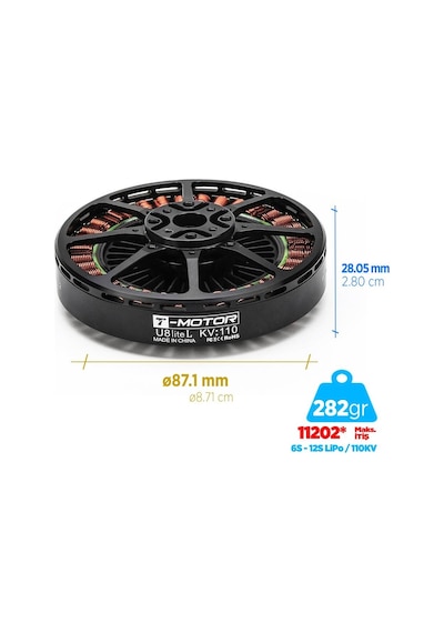 T-motor U Power Type U8 Lite L 110kv Brushless Fırçasız Brushless Fırçasız Uav Motor Multikopter Multi-rotor Quadcopter Hexacopter Drone Motoru