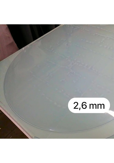 Şeffaf Pvc 2,6 Mm Kalın Oval Masa Örtüsü Kaymaz Koruyucu, Düz Kenarlı Yarım Daireli Muşamba Şeffaf