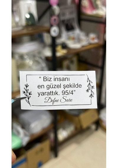 İsme Özel Kolonya Şişe Etiketi 2x4 Cm 136 Adet - Arl Etiket Tasarım Beyaz