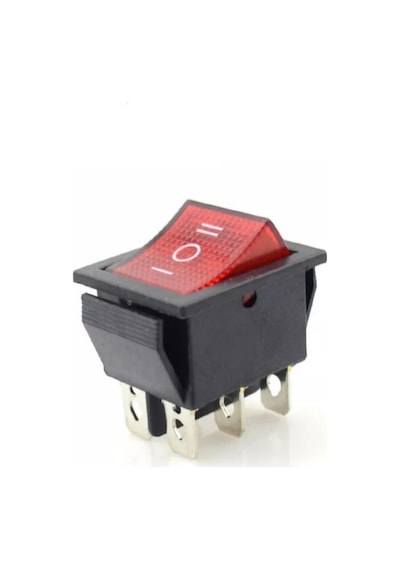 Ic-105 Geniş Kırmızı Işıklı Anahtar On-Off-On 6 Bacaklı 5 Adet