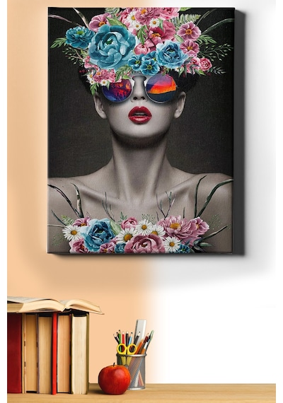 Webstyle Sayılarla Boyama Seti Kasnaklı Çiçek Saçlı Kadın 7 50 X 65 Cm