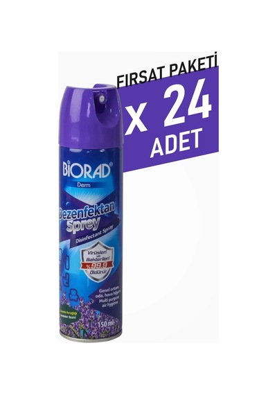 Biorad Parfümlü Dezenfektan Sprey Lavanta Kokulu 150ml - 24 Adet
