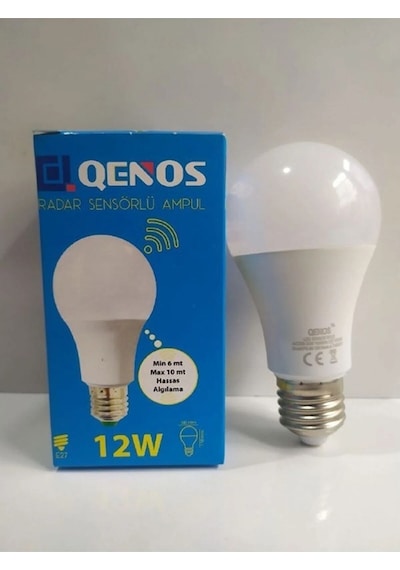 Qenos 12w Radar Sensörlü Led Ampul Beyaz