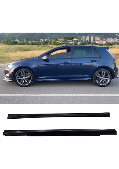 Vw Golf 7 Aero Yan Marşpiyel Seti Mat Siyah Plastik 2 Adet 2012-2019