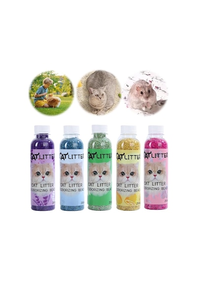 Kedi Kumu Koku Giderici Granül Parfüm - Uzun Süreli Ferahlık Sunan Kedi Kumu Kokusu Giderici, Etkili Koku Nötrleştirici 250 Ml Gül