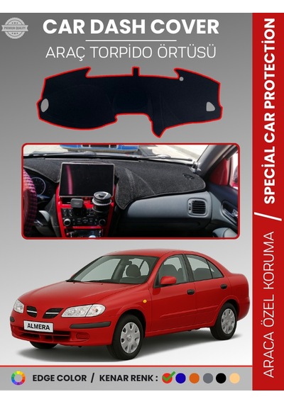 Nissan Almera Ekranlı 2000-2006 Torpido Örtüsü Premium Torpido Koruma Araca Özel Uv Koruma - 911 Stiloto