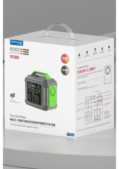 Cn04 Powerbank 300w 60.000 Mah 5w Led Işıklı Kamp Şarj Pd 60w - Gri Diğer