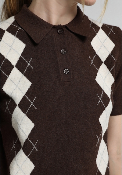 Colin's Colins Slim Fit Polo Yaka Jakarlı Kadın Kahverengi Kısa Kol Kazak Cl1083058 Q1.v1 Brw