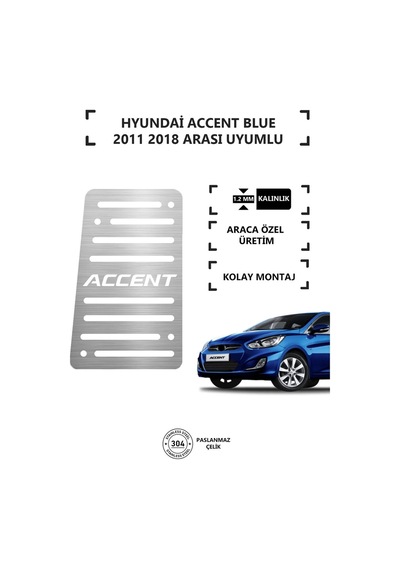 A&g Tuning Hyundai Accent Blue Ayak Dinlendirme Pedalı Krom Ayak Dayama Pedalı Kgagpedal000011
