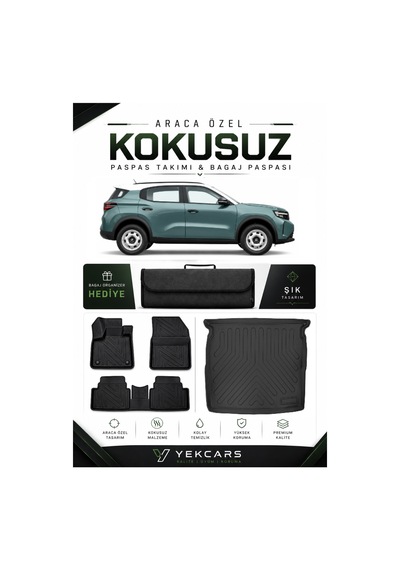 Opel Frontera Hybrid 2026 Model Aracınıza Özel 4d Kauçuk Paspas Takımı Ve Üst Bagaj Havuzu