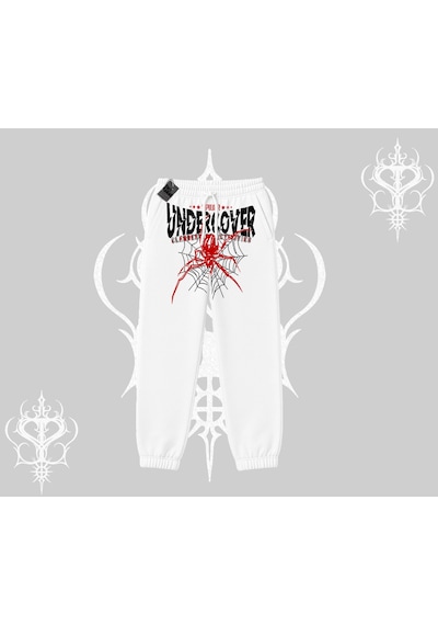 Beyaz Lastikli Eşofman Altı Spider Undercover Beyaz
