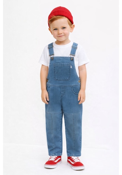 Erkek Çocuk 4-7 Yaş Basic Kot Salopet 7545 Açık Mavi