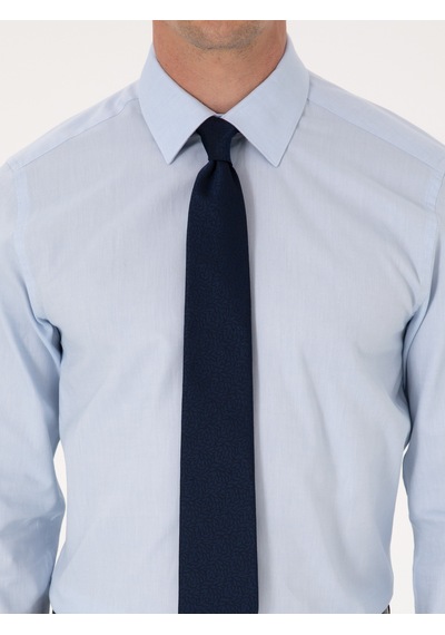 Cacharel Açık Mavi Slim Fit %100 Pamuk Klasik Yaka Oxford Gömlek Denım