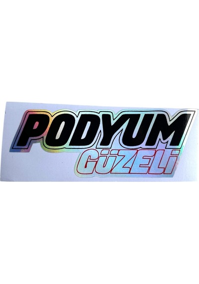 Podyum Güzeli Hologram Sticker 4,5x14