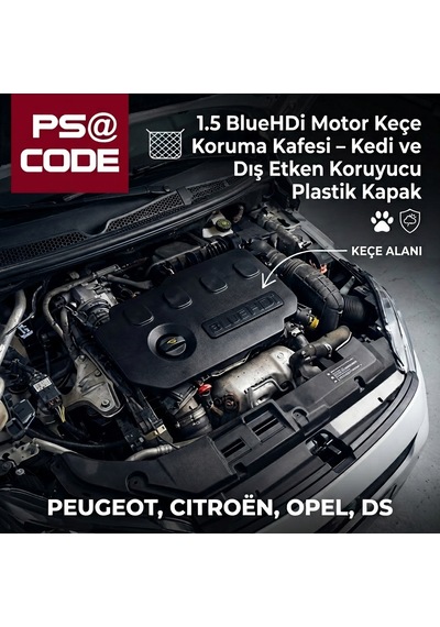 1.5 Bluehdi Motor Keçe Koruma Kafesi Kedi Ve Dış Etken Koruyucu Plastik Kapak Peugeot, Citroën, Opel, Ds Uyumlu -