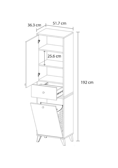 Umay Sepetli Modern Banyo Dolabı Beyaz