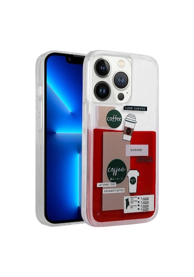 Apple Uyumlu iPhone 13 Pro Max Kılıf Içi Sıvılı Starbucks Kapak