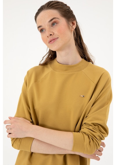 U.S. Polo Assn. Kadın Camel Regular Bisiklet Yaka Basic Sweatshırt 50313610-VR151