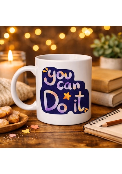 You Can Do It Motivasyon Kupası Model 132 İlham Veren Tasarım, Porselen Kupa, Ofis & Hediye Kupası