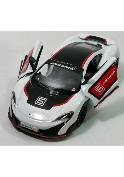 Mclaren 675lt Modifiyeli Çek Bırak Die - Cast Kapıları Açılabilen Metal Model Araba - Beyaz 11.5 Cm