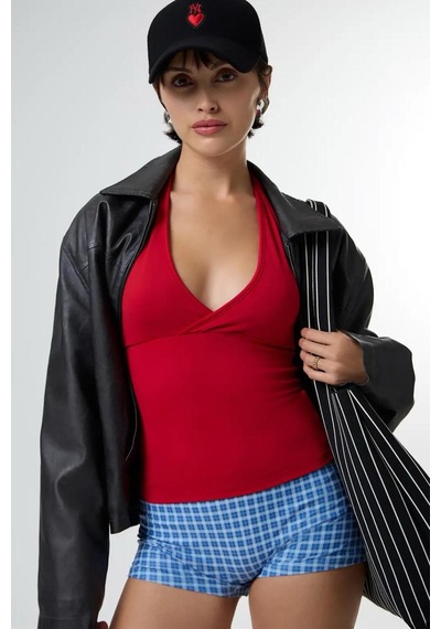 Seeh Kırmızı Boynu Bağlamalı Body Sh223