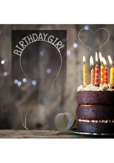 Doğum Günü Kızı Birthday Girl Metal Kristal Taşlı Taç Çok Renkli