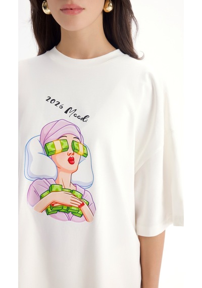 Mai Studıos Mai Studios Co. Mood Oversize Beyaz T-shirt BEYAZ
