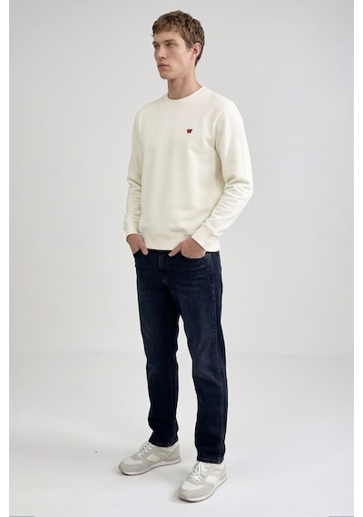 Wrangler Pamuklu Regular Fit Normal Kesim Bisiklet Yaka Logo Detaylı Sweatshirt Worn White Wrangler Pamuklu Regular Fit Normal Kesim Bisiklet Yaka Logo Detaylı Sweatshirt Worn White