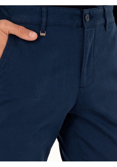 Cacharel Lacivert Slim Fit Pamuk Karışımlı Kanvas Pantolon