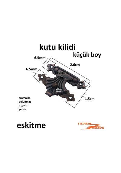 Eskitme Kutu Kilidi Küçük Boy Dekoratif Klips Sandık Kilidi Hobi