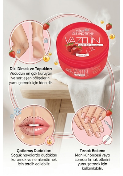 Cire Aseptine Vazelin Çilek 150 Ml 6 Adet