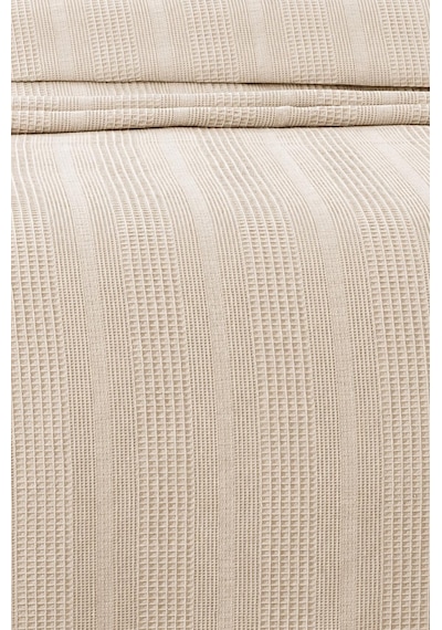 Royam Mevsim Home %100 Pamuk Tek Kişilik Waffle Desenli Yatak Örtüsü Pike 160 X 240 Bej