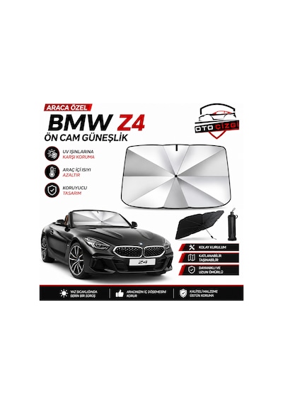 Bmw Z4 Şemsiye Tip Ön Cam Güneşliği Katlanabilir Uv Korumalı Araç Cam Güneşlik