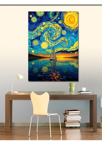 Kanvas Tablo Yıldızlı Gece Yolculuğu 50cmx70cm