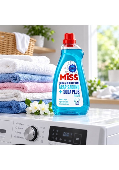 Miss Sıvı Çamaşır Deterjanı Arap Sabunu + Soda Etkili 1.5 Lt 8 Li