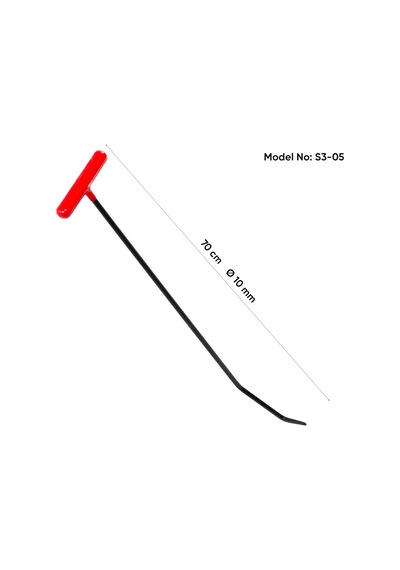 70 Cm 10 Mm Çap Çift Kıvrımlı Yassı Uçlu Boyasız Göçük Düzeltme Çubuğu - S3-05, Pdr Çubuk