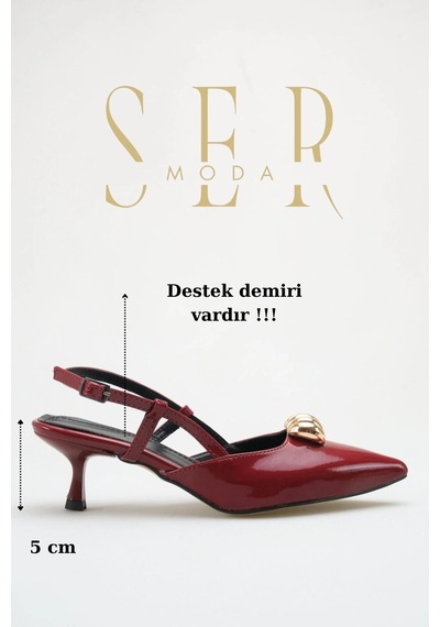 Sermoda Topuklu Kadın Ayakkabı - 5 Cm İnce Topuklu Sivri Burun Kadın Stiletto Ayakkabı Bordo Rugan Sermoda Topuklu Kadın Ayakkabı - 5 Cm İnce Topuklu Sivri Burun Kadın Stiletto Ayakkabı Bordo Rugan