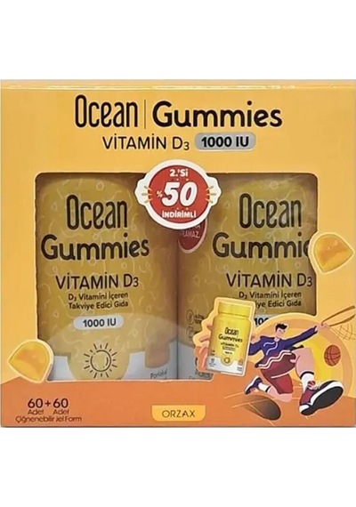 Ocean Gummies Vitamin D3 60 Çiğneme Form - 2. %50 İndirimli