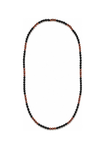 4 Mm 60 Cm Doğal Oniks Taşlı Erkek Kolye Ey55 Gri