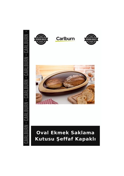 Özel Üretim Tezgah Üstü Mutfak Düzenleyici Dekoratif Şeffaf Kapaklı Oval Ekmek Saklama Kutusu Diğer