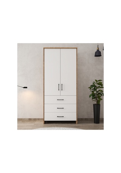 2 Kapaklı 3 Çekmeceli Safir Meşe-beyaz Gardırop Modern Kullanışlı Çok Amaçlı Dolap 80x38x182 Cm Safir Meşe - Beyaz - 761702515 Safir Meşe - Beyaz 2 Kapaklı 3 Çekmeceli Safir Meşe-beyaz Gardırop Modern Kullanışlı Çok Amaçlı Dolap 80x38x182 Cm Safir Meşe - Beyaz - 761702515 Safir Meşe - Beyaz