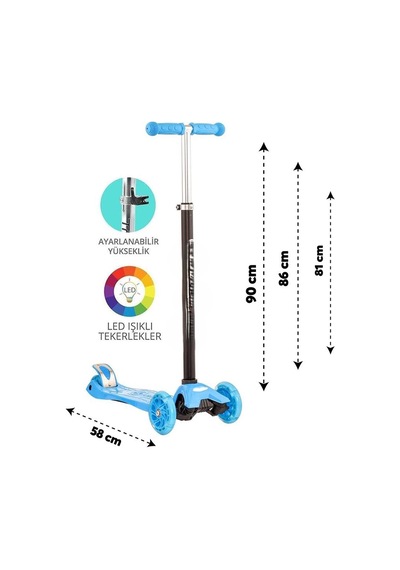 Bezos Mavi Twist Işıklı Scooter Bezos1
