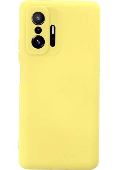 Xiaomi Mi 11t Pro Kılıf İçi Kadife Kaplı Nano Silikon Kapak - Sarı Sarı