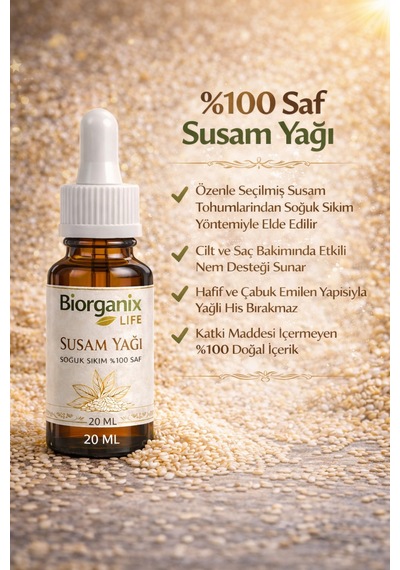 Life Susam Yağı 20 Ml %100 Saf & Soğuk Sıkım Doğal Bakım
