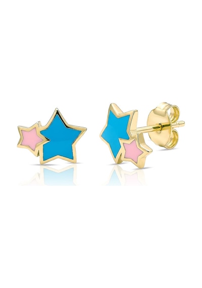 Stars Mineli Çocuk Altın Küpe Sarı