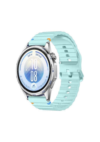 Huawei Watch Gt7 46mm İle Uyumlu Dalga Desenli Tokalı Yumuşak Soft Silikon Kordon