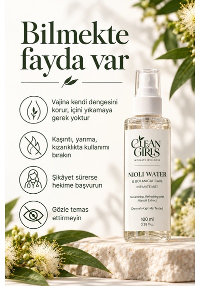 İntim Bakım Spreyi Nioli Ekstreli Durulanmayan Vulva Bakımı Sadece 4 İçerik Ph 4,5 100 Ml