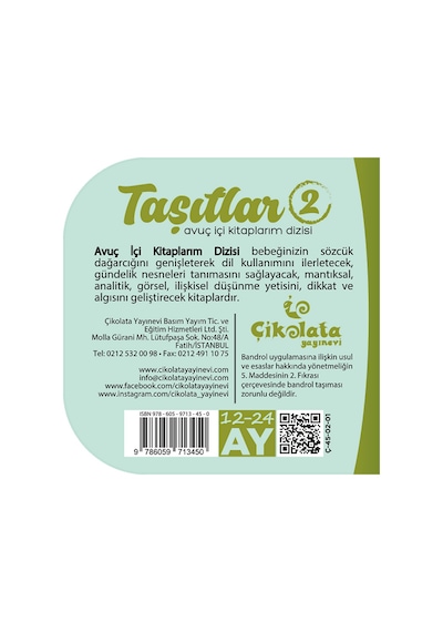 Çikolata Yayınevi Avuç İçi Kitaplarım Dizisi - Taşıtlar 2