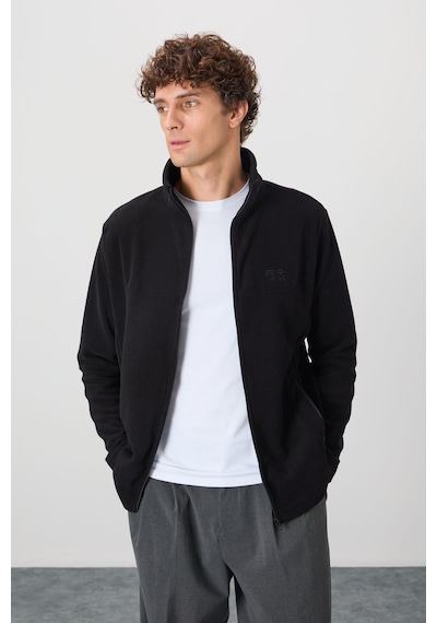 Air Jones Tommy Life Hardy Siyah Standart Kalıp Polar Erkek Sweatshirt - 88299 Siyah